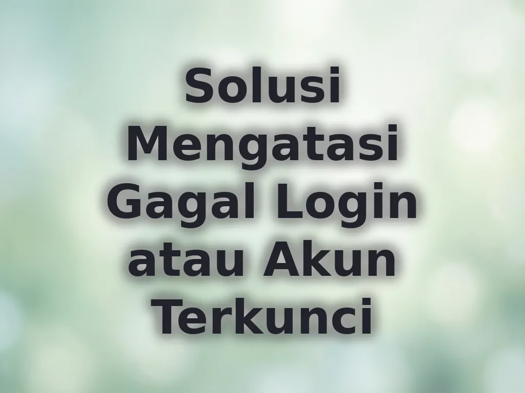 Solusi Mengatasi Gagal Login atau Akun Terkunci